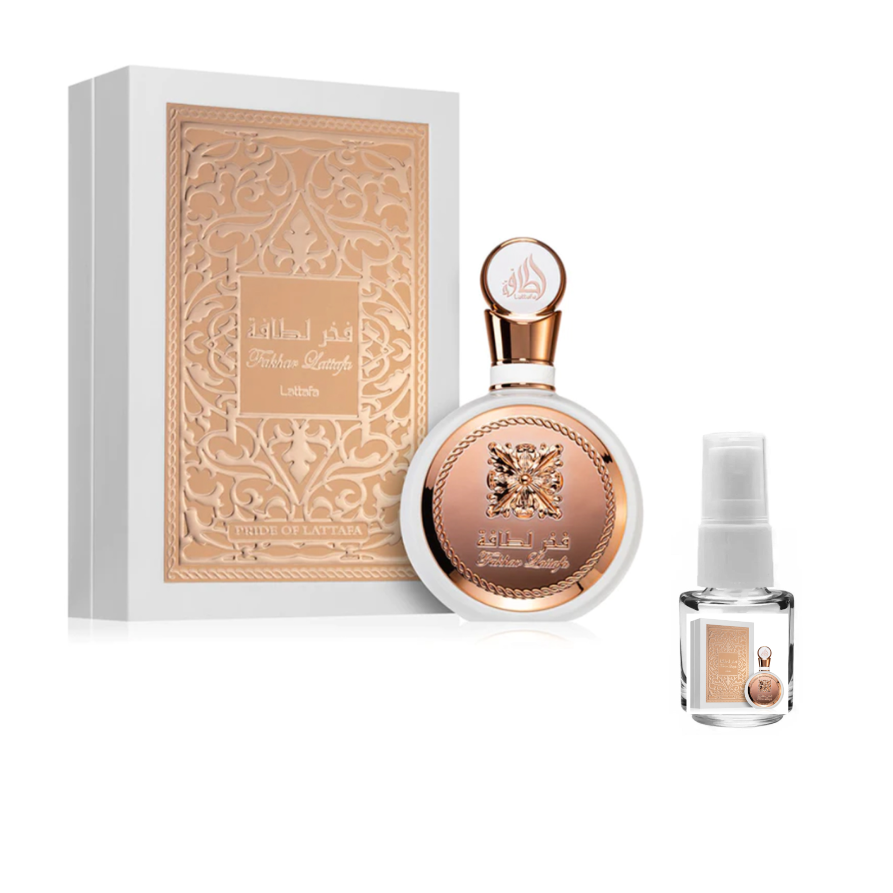 KIT 3 DECANTS PERFUMES ÁRABES FEMININO MAIS VENDIDOS SABAH AL WARD - FAKHAR LATAFFA - DURATT AL AROSS